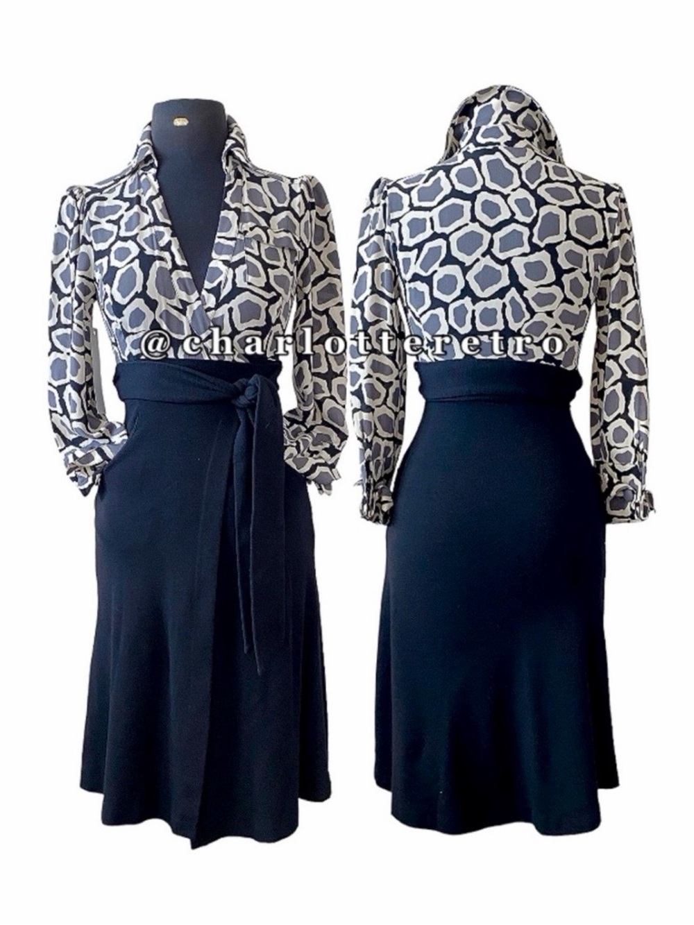 vtg DVF • Brea Silk Wrap Dress w Pockets